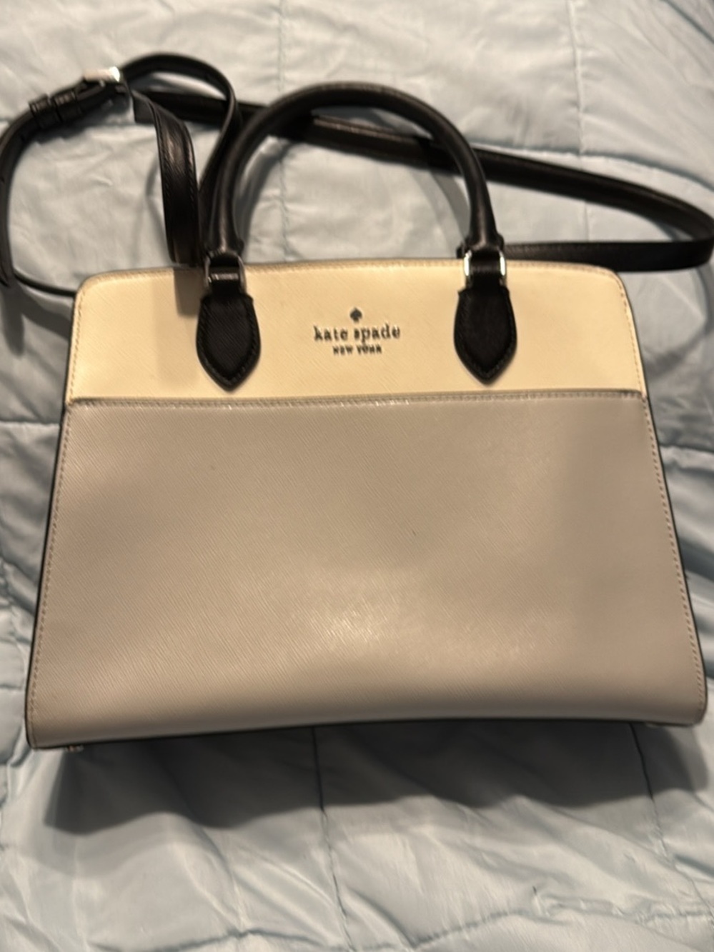 kate spade Two-Tone Cream, Light Gray & Black Satchel